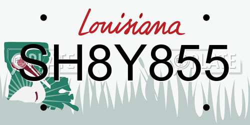 SH8Y855 Louisiana License Plate