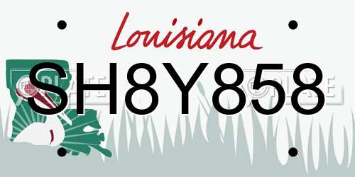 SH8Y858 Louisiana License Plate