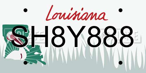 SH8Y888 Louisiana License Plate