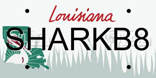 SHARKB8 Louisiana License Plate