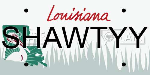 SHAWTYY Louisiana License Plate