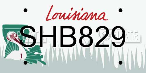 SHB829 Louisiana License Plate