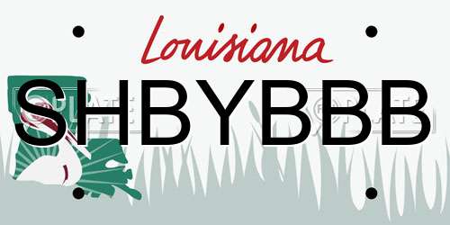 SHBYBBB Louisiana License Plate