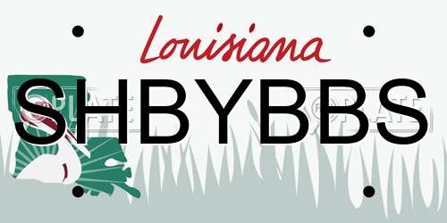 SHBYBBS Louisiana License Plate