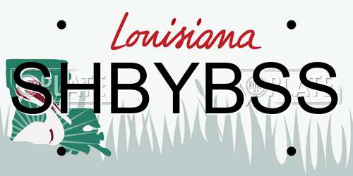 SHBYBSS Louisiana License Plate