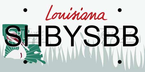 SHBYSBB Louisiana License Plate