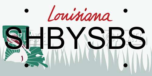 SHBYSBS Louisiana License Plate
