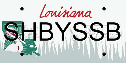 SHBYSSB Louisiana License Plate