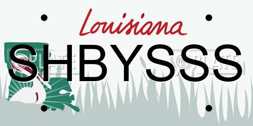 SHBYSSS Louisiana License Plate