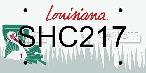 SHC217 Louisiana License Plate