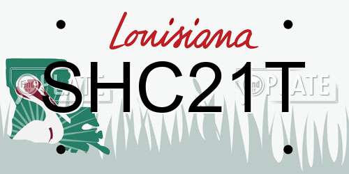 SHC21T Louisiana License Plate