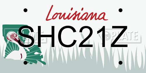 SHC21Z Louisiana License Plate