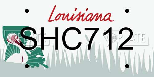 SHC712 Louisiana License Plate