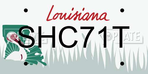 SHC71T Louisiana License Plate