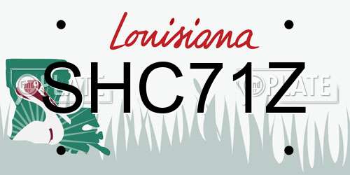 SHC71Z Louisiana License Plate