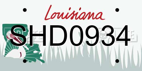 SHD0934 Louisiana License Plate