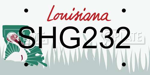 SHG232 Louisiana License Plate
