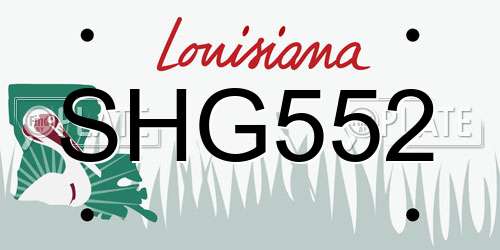 SHG552 Louisiana License Plate