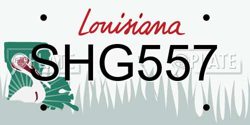 SHG557 Louisiana License Plate