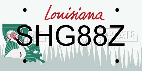 SHG88Z Louisiana License Plate
