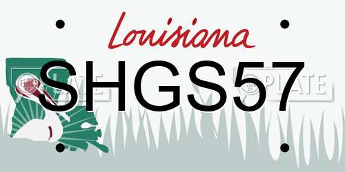 SHGS57 Louisiana License Plate