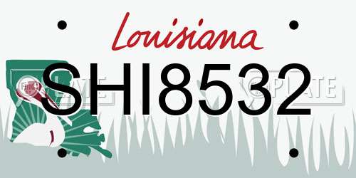SHI8532 Louisiana License Plate