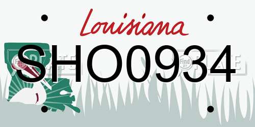 SHO0934 Louisiana License Plate