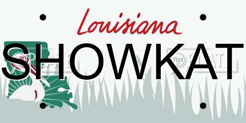SHOWKAT Louisiana License Plate
