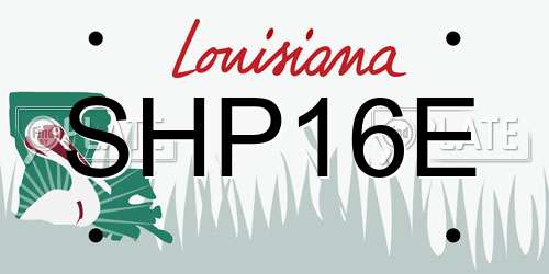 SHP16E Louisiana License Plate