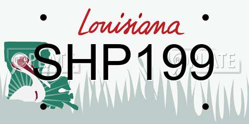 SHP199 Louisiana License Plate