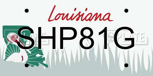 SHP81G Louisiana License Plate