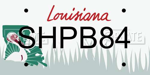 SHPB84 Louisiana License Plate