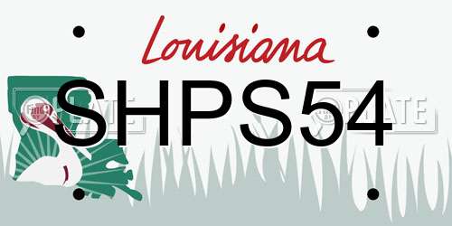 SHPS54 Louisiana License Plate