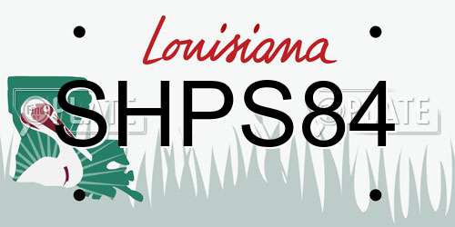 SHPS84 Louisiana License Plate