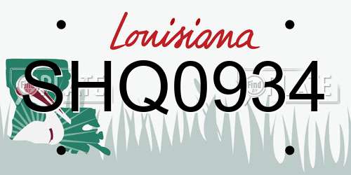 SHQ0934 Louisiana License Plate