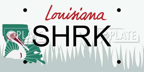 SHRK Louisiana License Plate