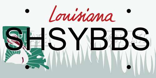 SHSYBBS Louisiana License Plate