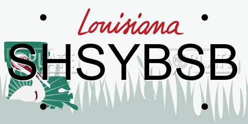 SHSYBSB Louisiana License Plate