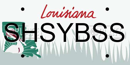 SHSYBSS Louisiana License Plate