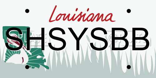 SHSYSBB Louisiana License Plate