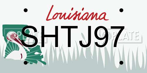 SHTJ97 Louisiana License Plate