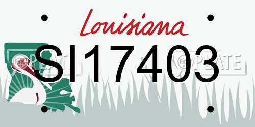 SI17403 Louisiana License Plate