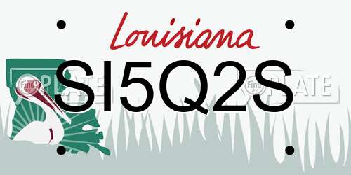 SI5Q2S Louisiana License Plate