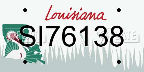 SI76138 Louisiana License Plate