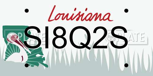 SI8Q2S Louisiana License Plate