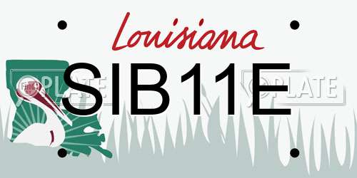 SIB11E Louisiana License Plate