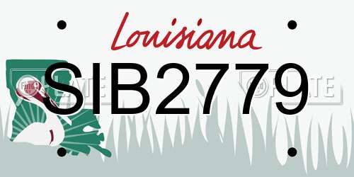 SIB2779 Louisiana License Plate