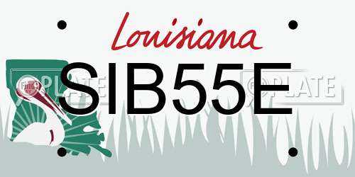 SIB55E Louisiana License Plate