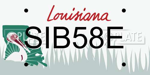 SIB58E Louisiana License Plate