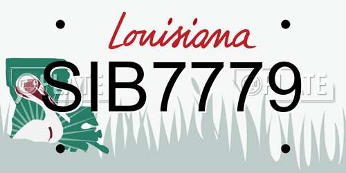 SIB7779 Louisiana License Plate